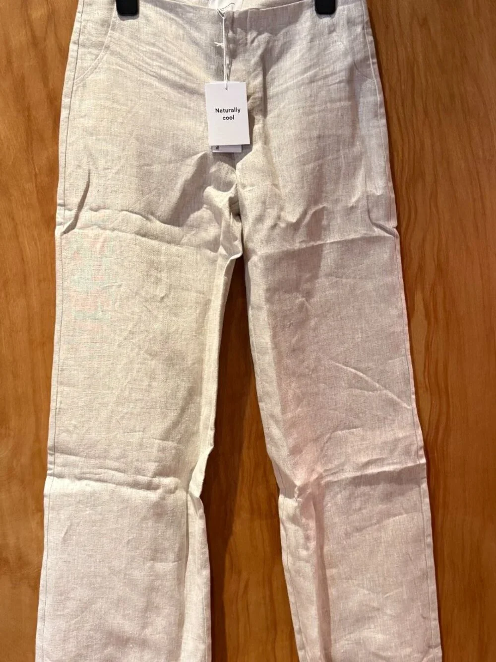 Reformation Vida Linen Low Rise Pant Natural - Size 6
